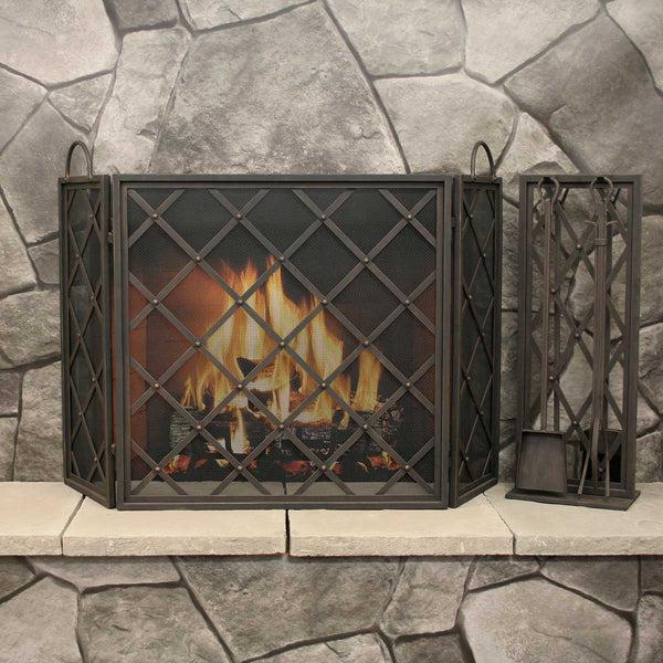 Plow & Hearth Iron Weave Tri Panel Screen