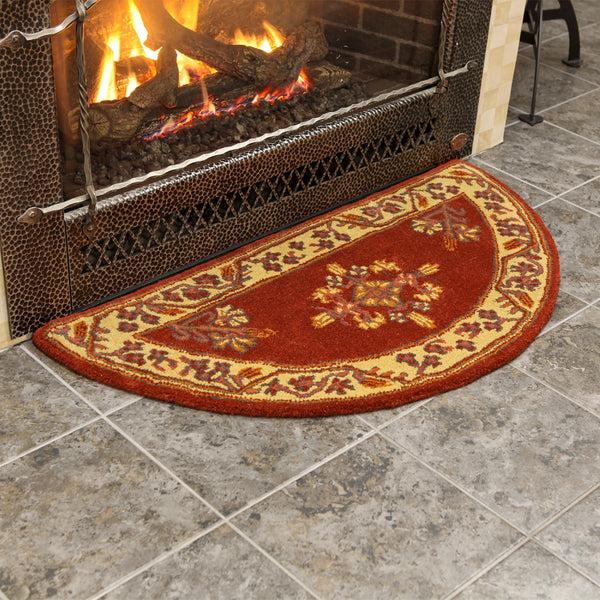 Plow & Hearth Jardin Half Round Wool Rug