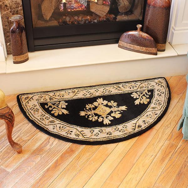 Plow & Hearth Jardin Half Round Wool Rug