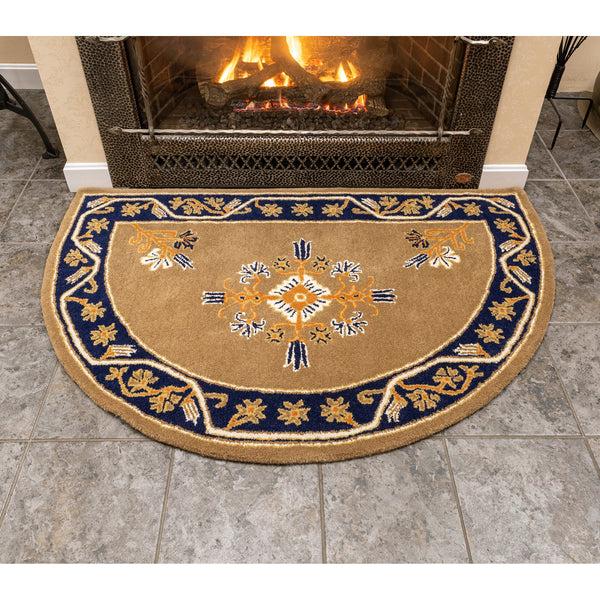 plow & hearth Jardin Half Round Wool Rug