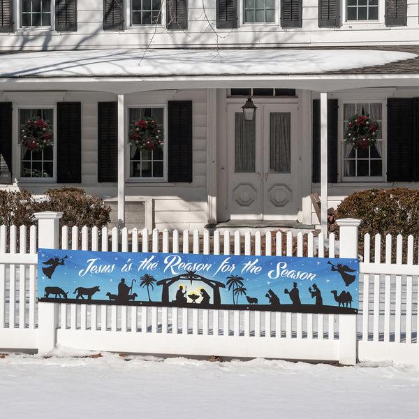 plow & hearth Jesus Is The Reason Fence Banner