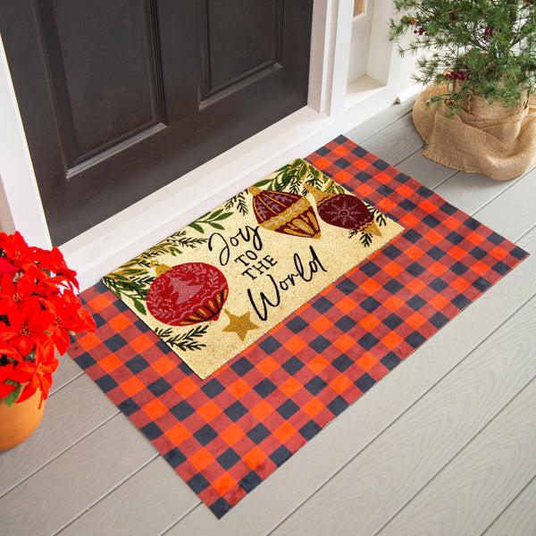plow & hearth Joy To The World Coir Mat