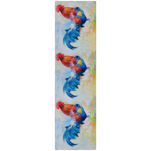 Plow & Hearth Kendall Roosters Polyester Area Rug
