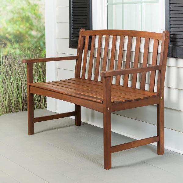 plow & hearth Lancaster Eucalyptus Wood Bench