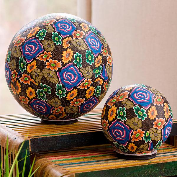 Plow & Hearth Large Clay Lighted Ball