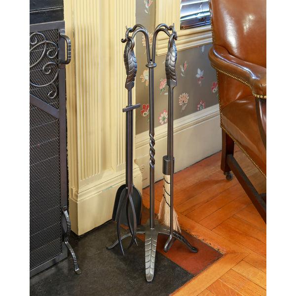 plow & hearth Large Leaf Fireplace Tool Set