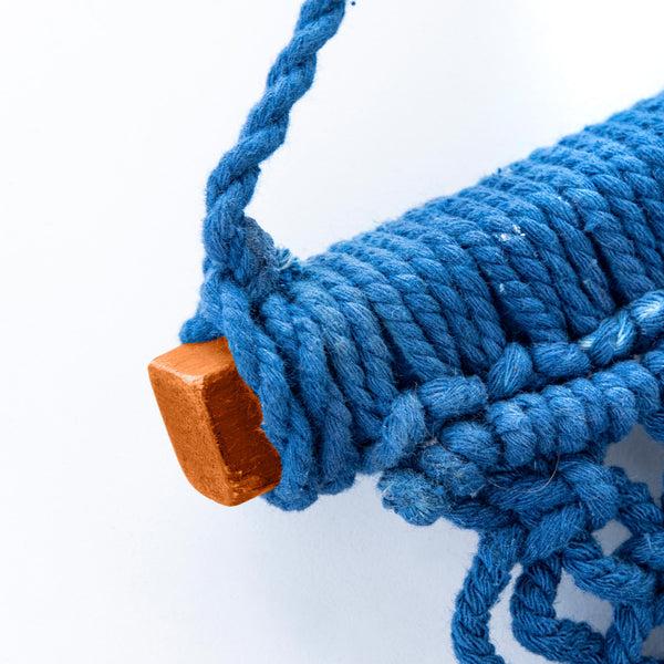 Plow & Hearth Large Macramé Wall Hanging Navy