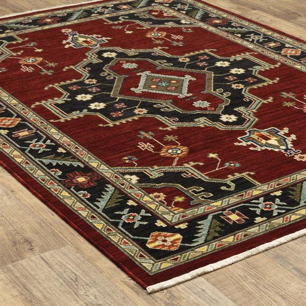 plow & hearth Laurenburg Border Wool Rug 7'10" x 10'