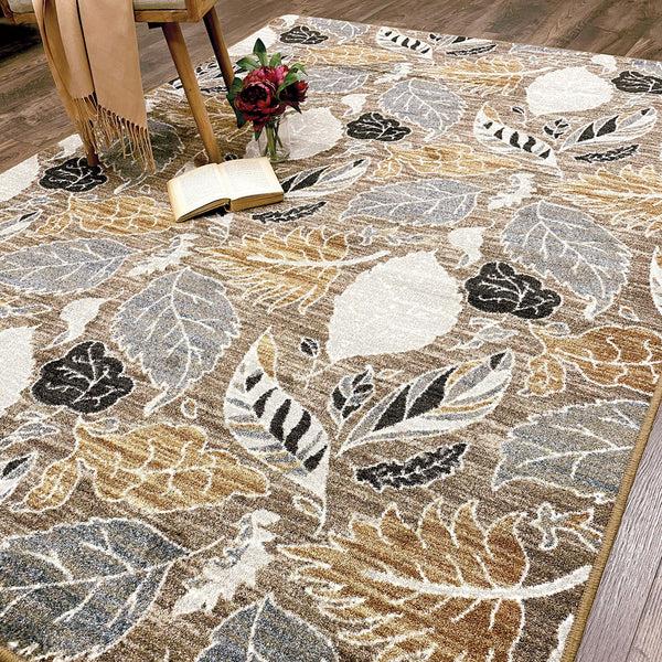 Plow & Hearth Leaves EnduraStran Area Rug 4' X 5'