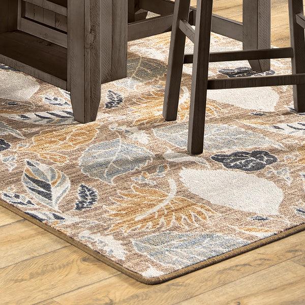 plow & hearth Leaves EnduraStran Area Rug 5' x 8'