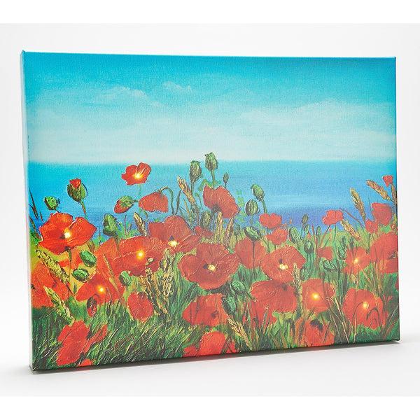 plow & hearth LED Outdoor Canvas Flowers by the Sea