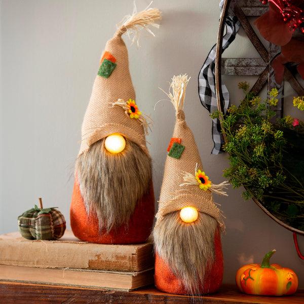 plow & hearth LED Plush Gnomes Set of 2