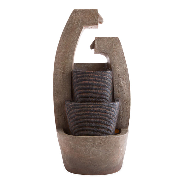 Plow & Hearth LED Stone-like Outdoor Fountain