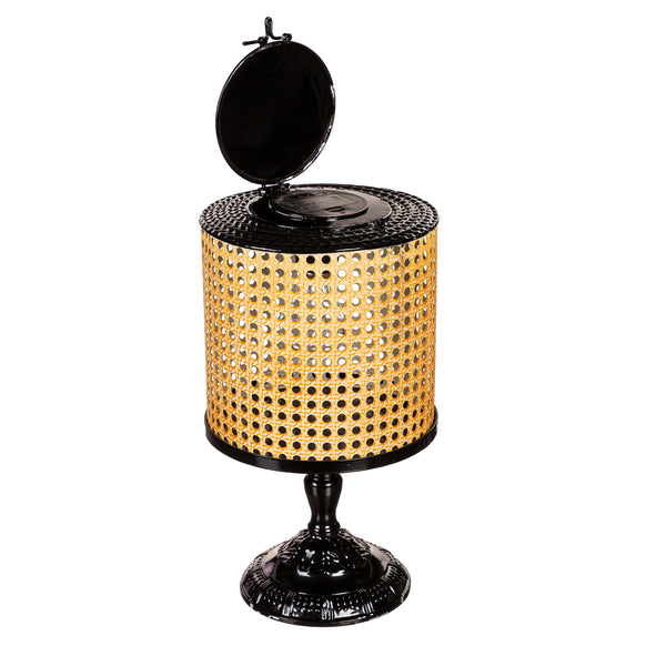 Plow & Hearth LED Table Top Lantern Faux Cane
