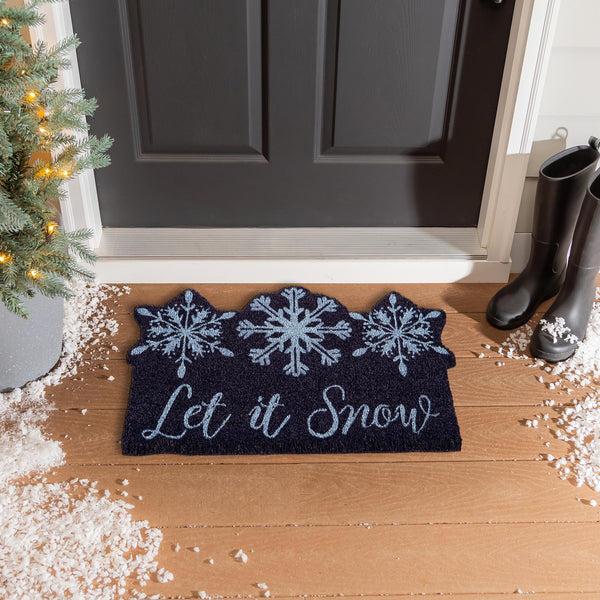 plow & hearth Let it Snow Coir Mat