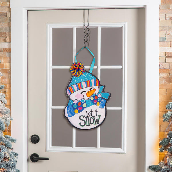 plow & hearth Let It Snow-Man Door Décor