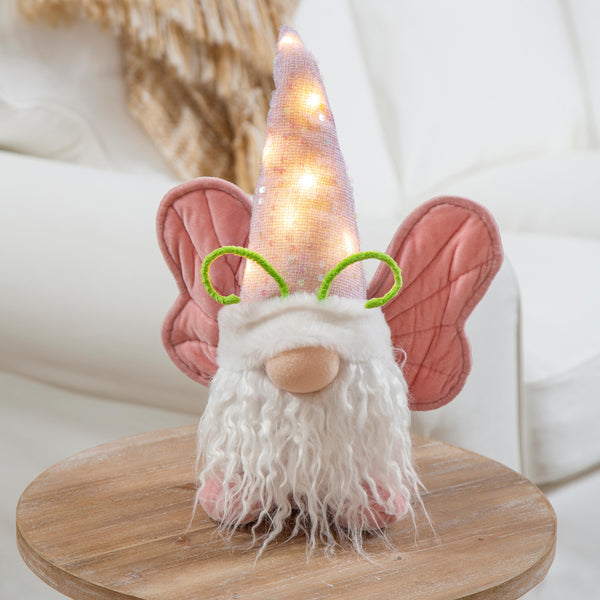 plow & hearth Lighted Butterfly Gnome Table Décor