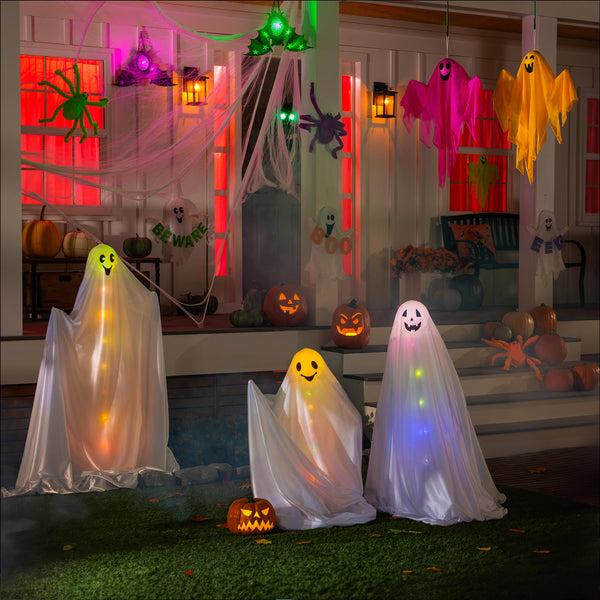 Plow & Hearth Lighted Ghost Stake Set Of 3
