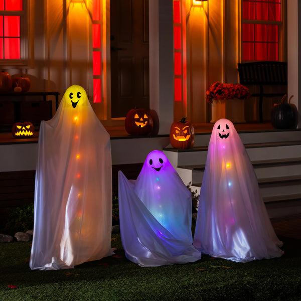 plow & hearth Lighted Ghost Stake Set of 3