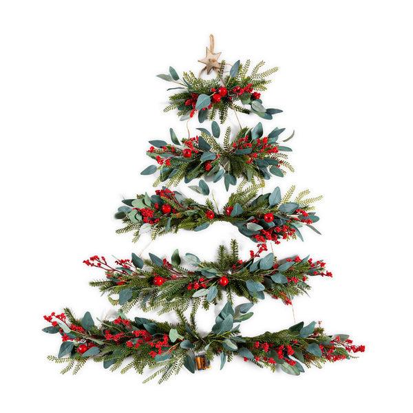 Plow & Hearth Lighted Hanging Wall Christmas Tree