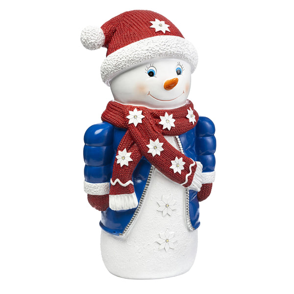 Plow & Hearth Lighted Snowman Shorty Statue