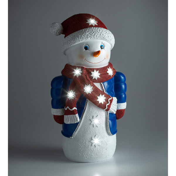 Plow & Hearth Lighted Snowman Shorty Statue