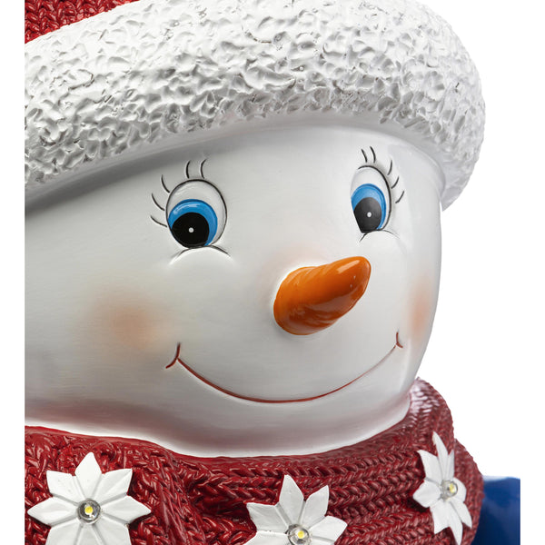 Plow & Hearth Lighted Snowman Shorty Statue