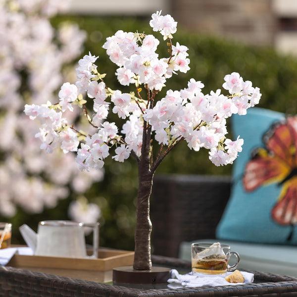plow & hearth Lighted Tabletop Weeping Cherry Tree