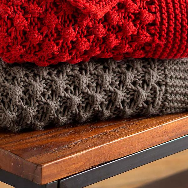 Plow & Hearth Lightweight Knitted Cozy Acrylic Throw