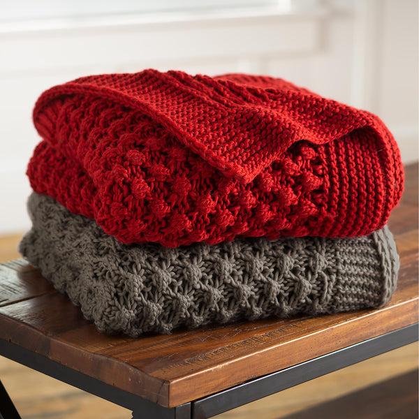 plow & hearth Lightweight Knitted Cozy Acrylic Throw