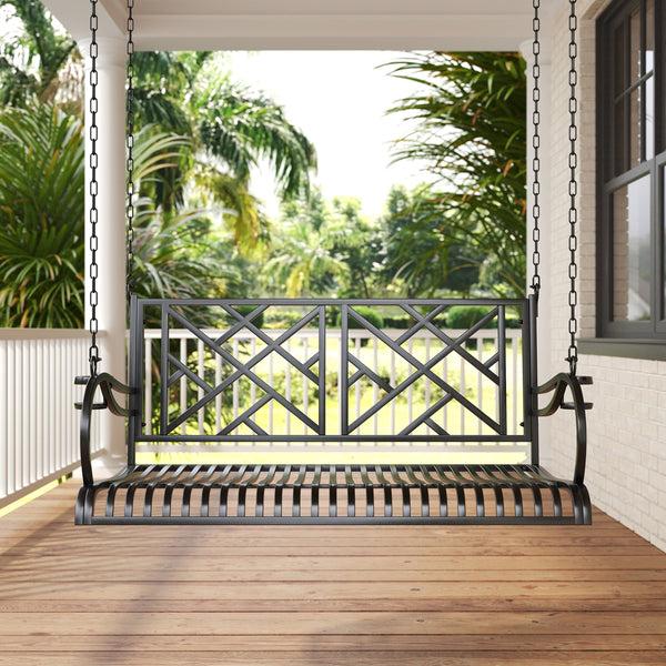 plow & hearth Live Casual Logan Metal Porch Swing