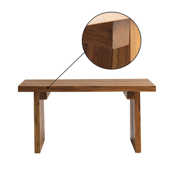 Plow & Hearth Live-Edge Teak Garden Bench