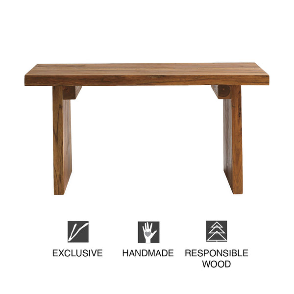 Plow & Hearth Live-Edge Teak Garden Bench
