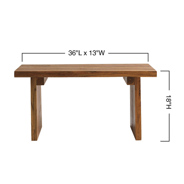plow & hearth Live-Edge Teak Garden Bench