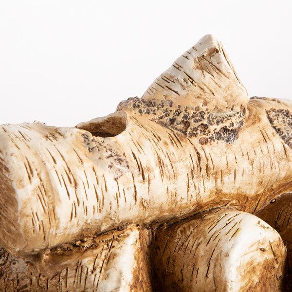 Plow & Hearth Logs Hearth Candle Holder