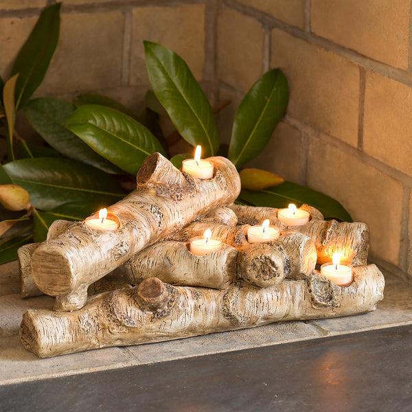 plow & hearth Logs Hearth Candle Holder