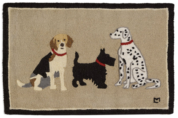 plow & hearth Loveable Pets Hooked Wool Rug 2x3'