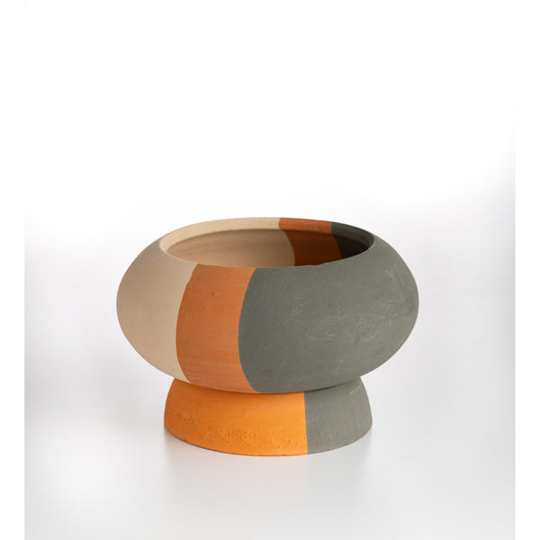 Plow & Hearth Low Striped Planter