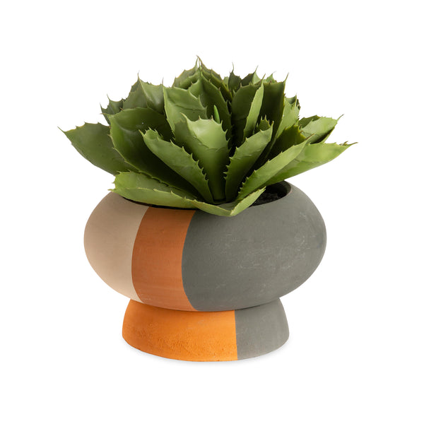 plow & hearth Low Striped Planter