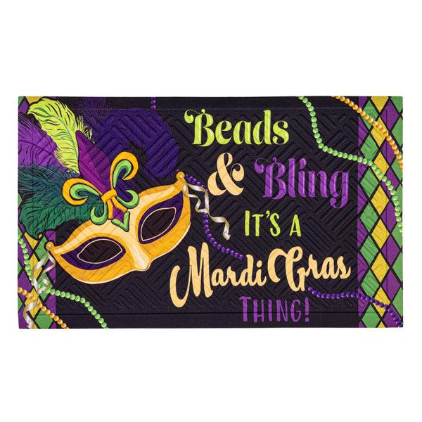 plow & hearth Mardi Gras Beads & Bling Embossed Mat