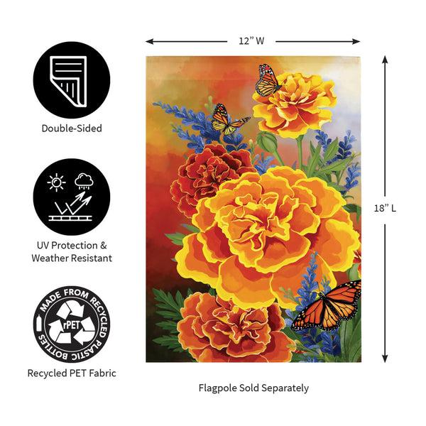 Plow & Hearth Mariposa Melody Burlap Garden Flag