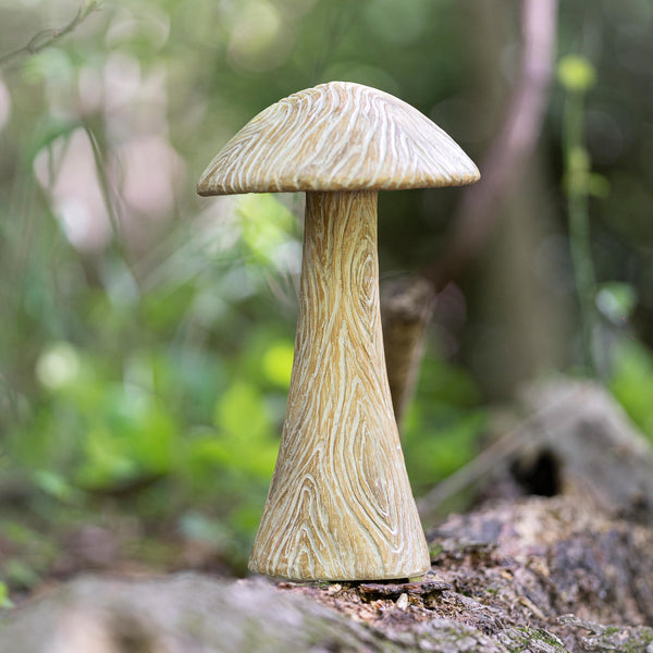 Plow & Hearth Medium Carved Mushroom Garden Statue