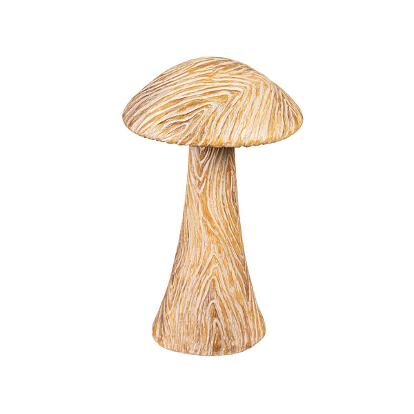 Plow & Hearth Medium Carved Mushroom Garden Statue