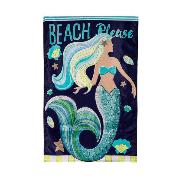 plow & hearth Mermaid Beach Applique House Flag