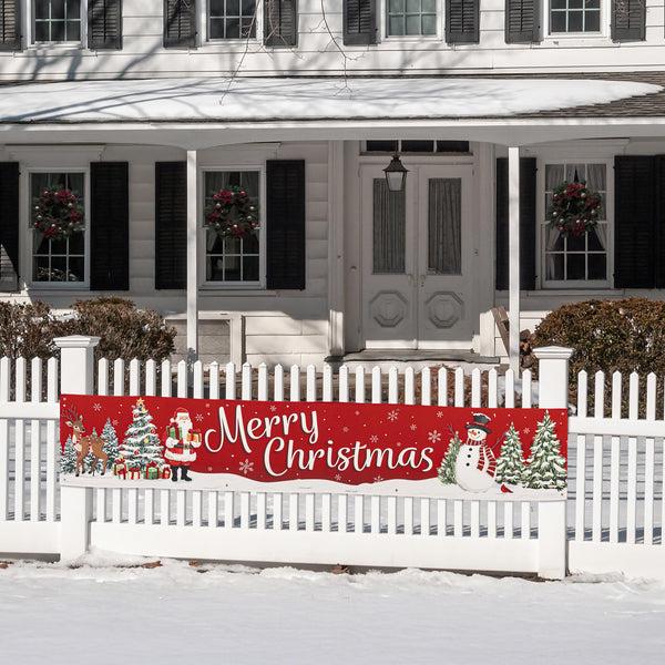plow & hearth Merry Christmas Fence Banner