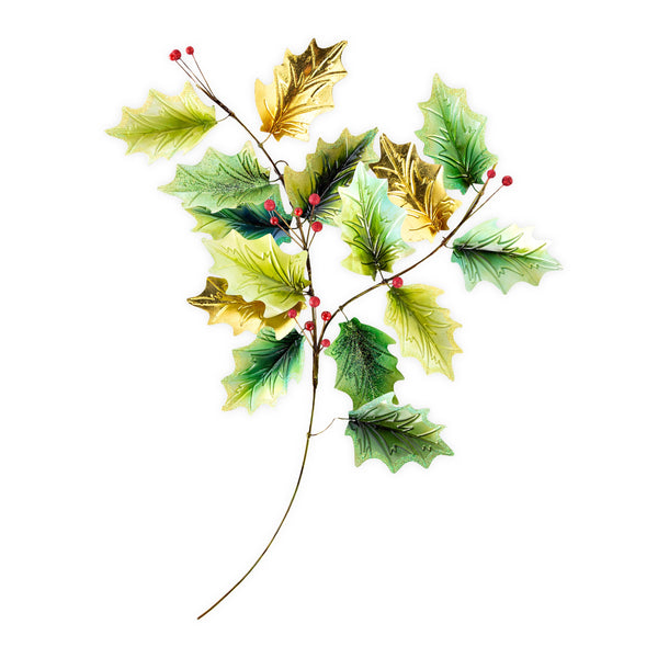 Plow & Hearth Metal And Capiz Holly Leaf Wall Decor
