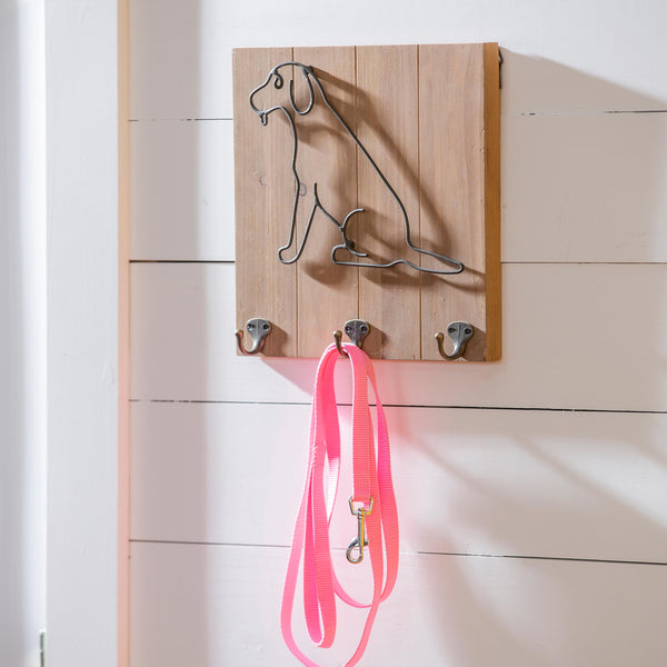 plow & hearth Metal and Wood Pet Wall Hooks