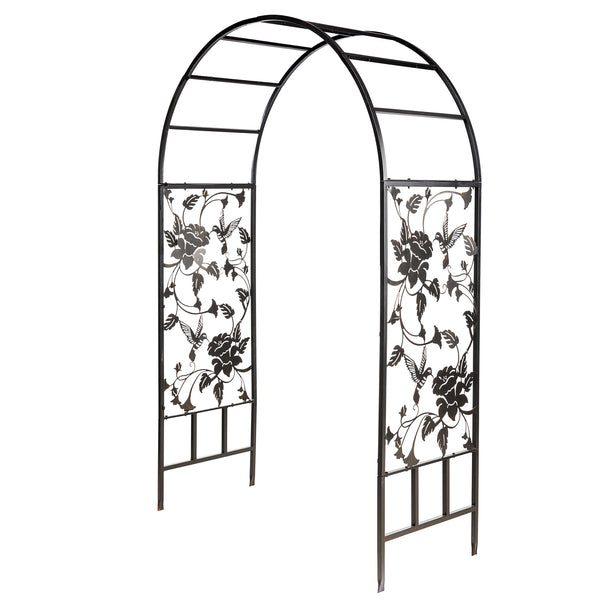 Plow & Hearth Metal Arched Hummingbird Garden Arbor