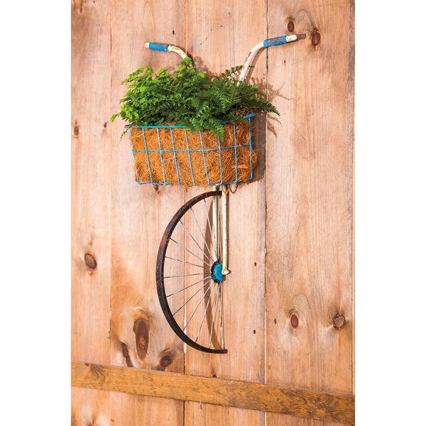plow & hearth Metal Bike Basket Hanging Planter