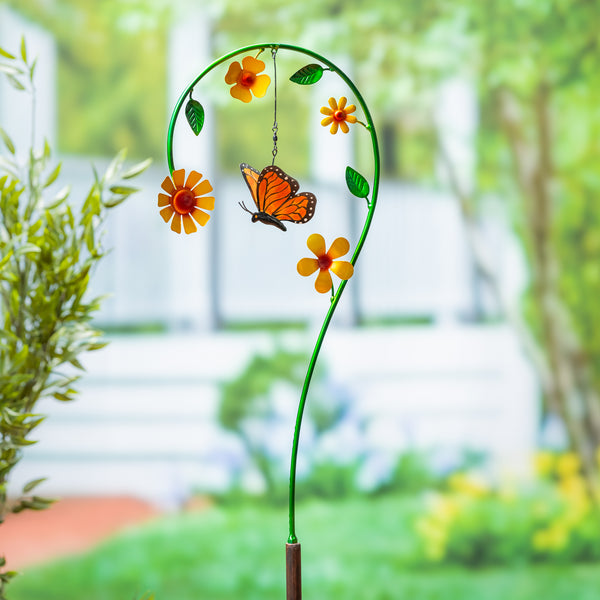 plow & hearth Metal Butterfly Stake